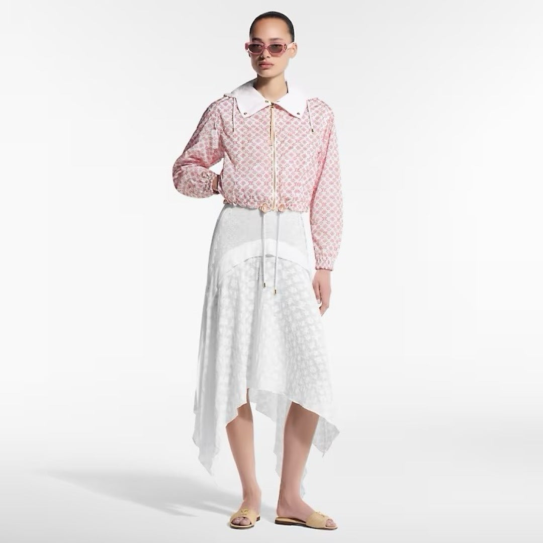 Loui* 25ss Asymmetric monogram jacquard dress