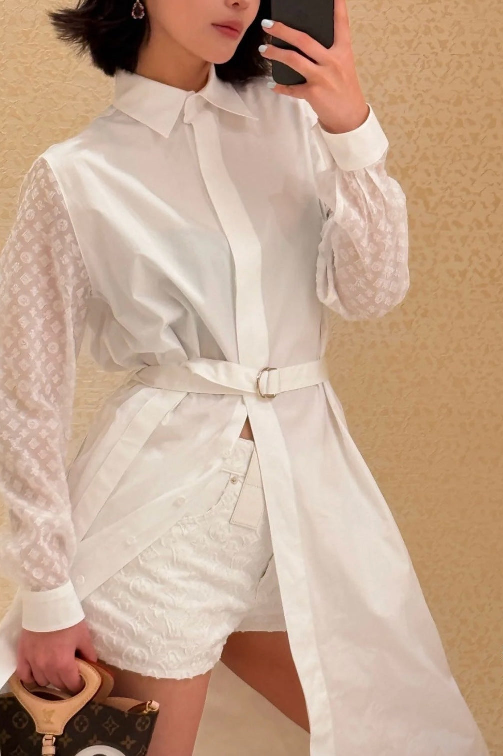 Loui* 25ss long belted shirt-dress