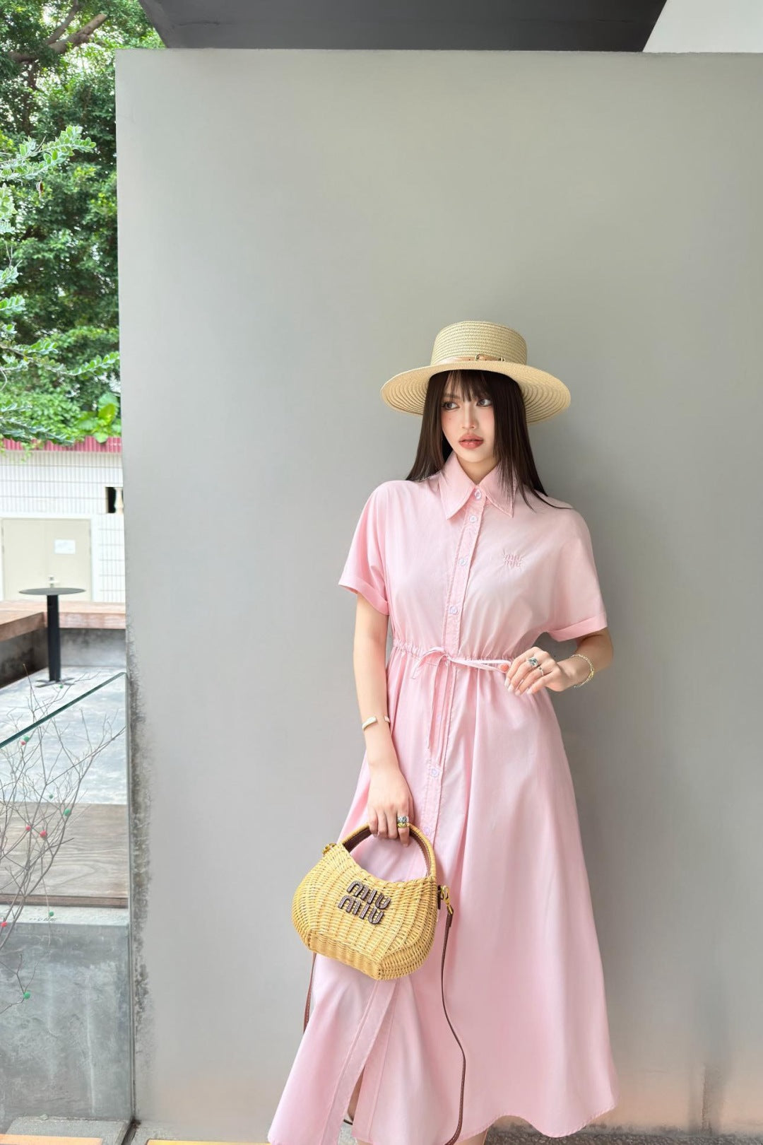 M*u 25ss drawstring shirt dress