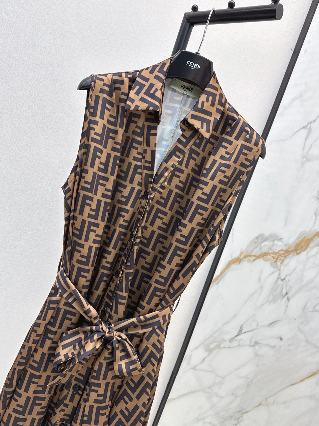 Fd* 25ss FF printed belt shirt dress