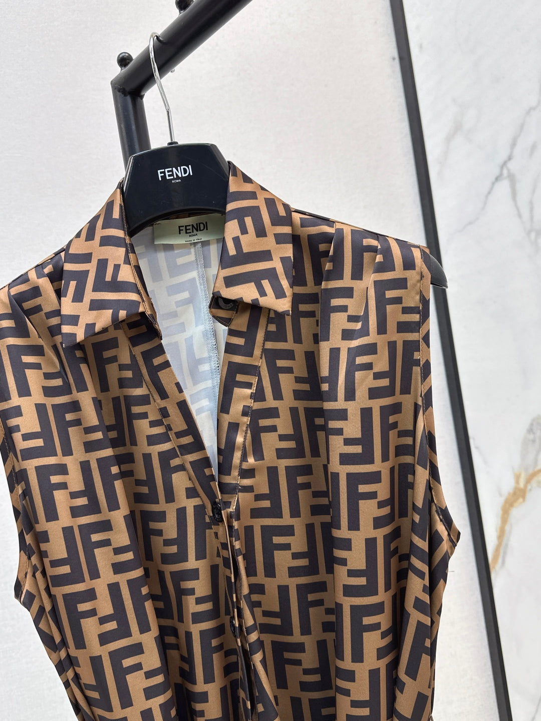 Fd* 25ss FF printed belt shirt dress