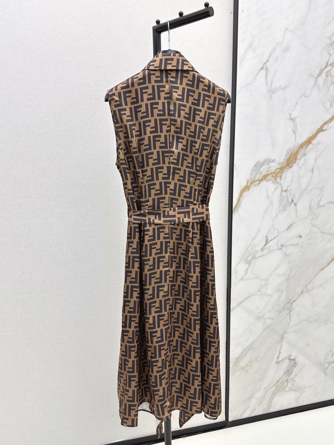 Fd* 25ss FF printed belt shirt dress