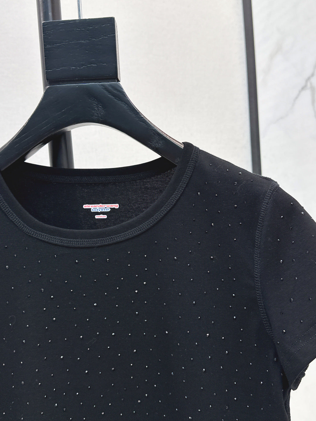 Wang* 25ss crystal hotfix cotton tee