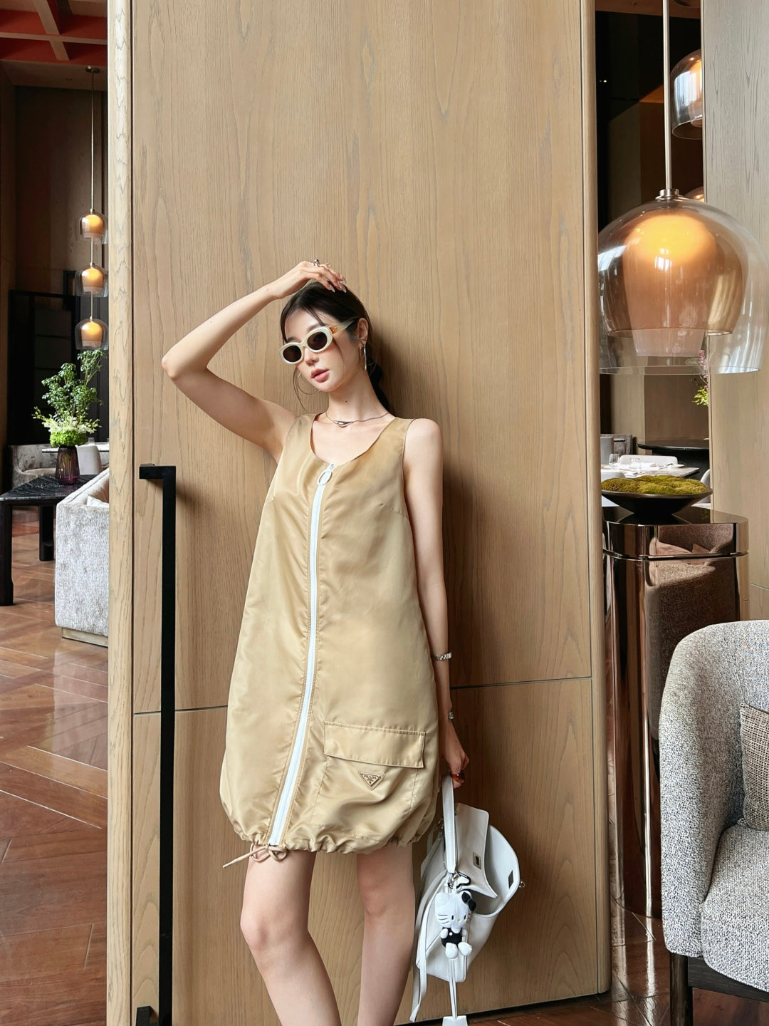 Pra* 25ss re-nylon mini dress