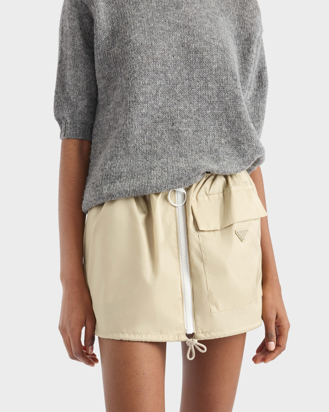 Pra* 25ss re-nylon miniskirt