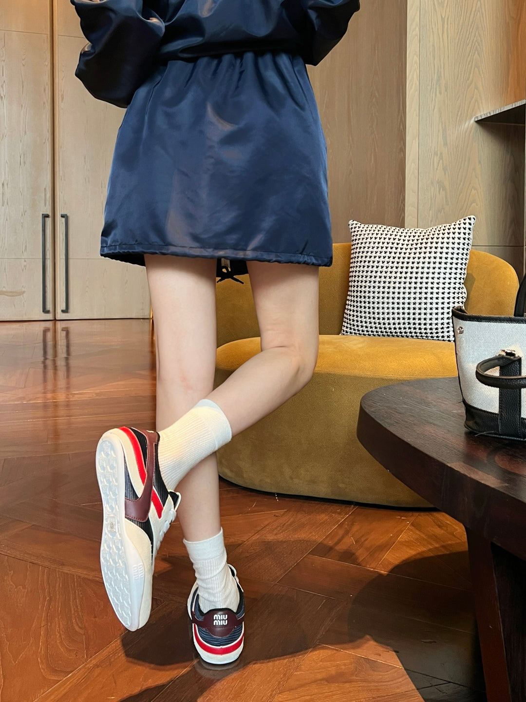Pra* 25ss re-nylon miniskirt