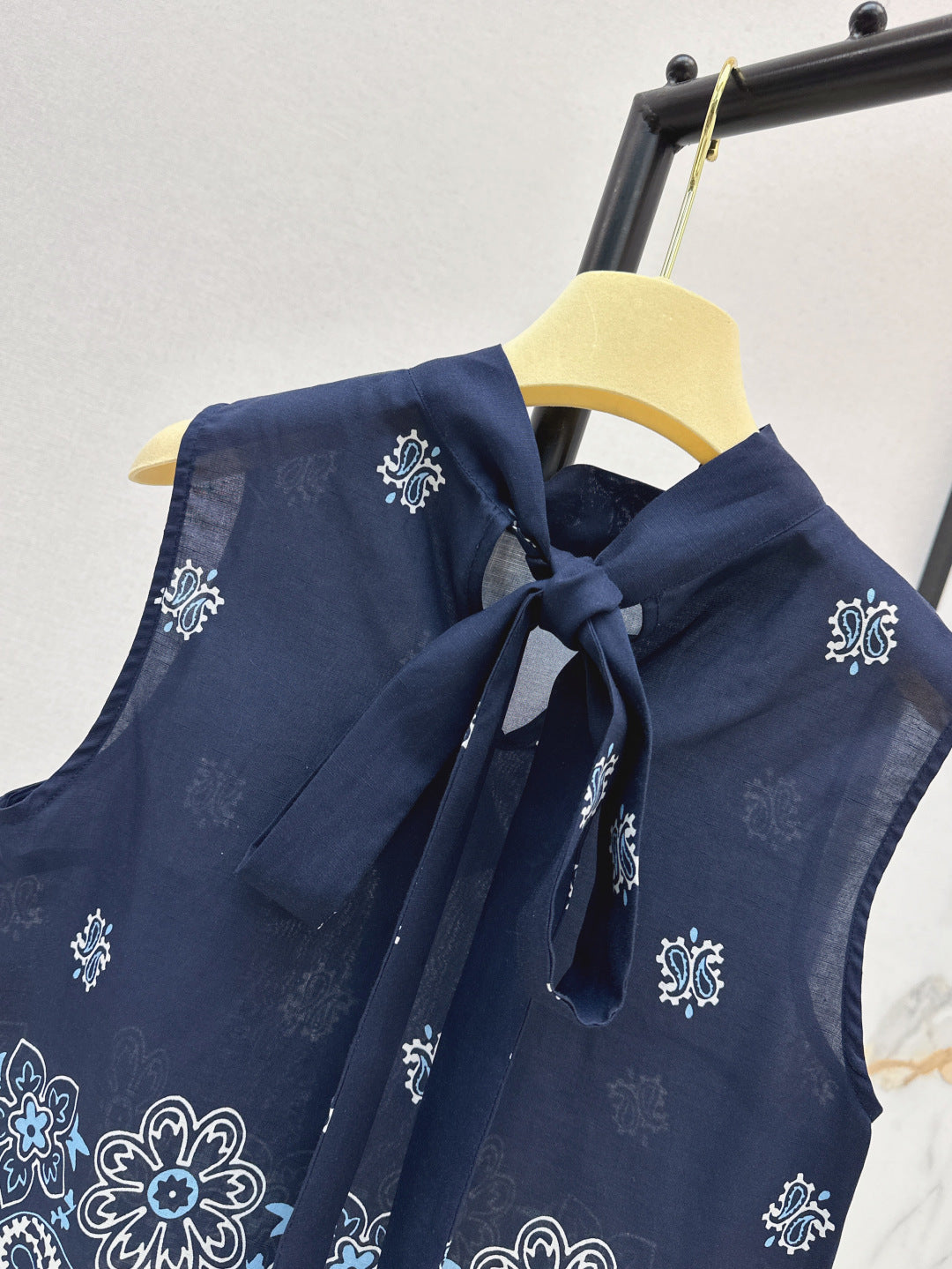 M*u 25ss printed linen vest and skirt set