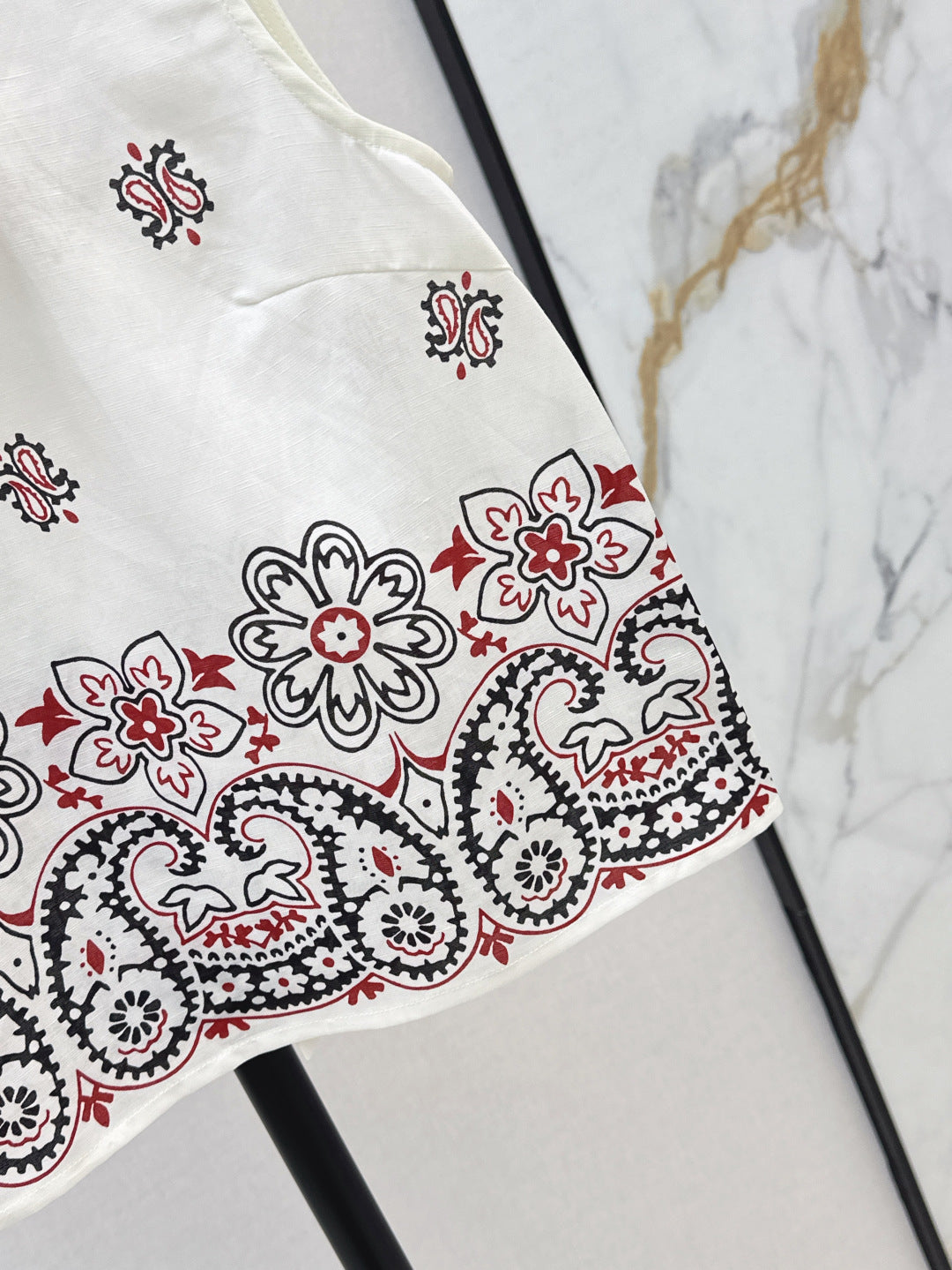 M*u 25ss printed linen vest and skirt set