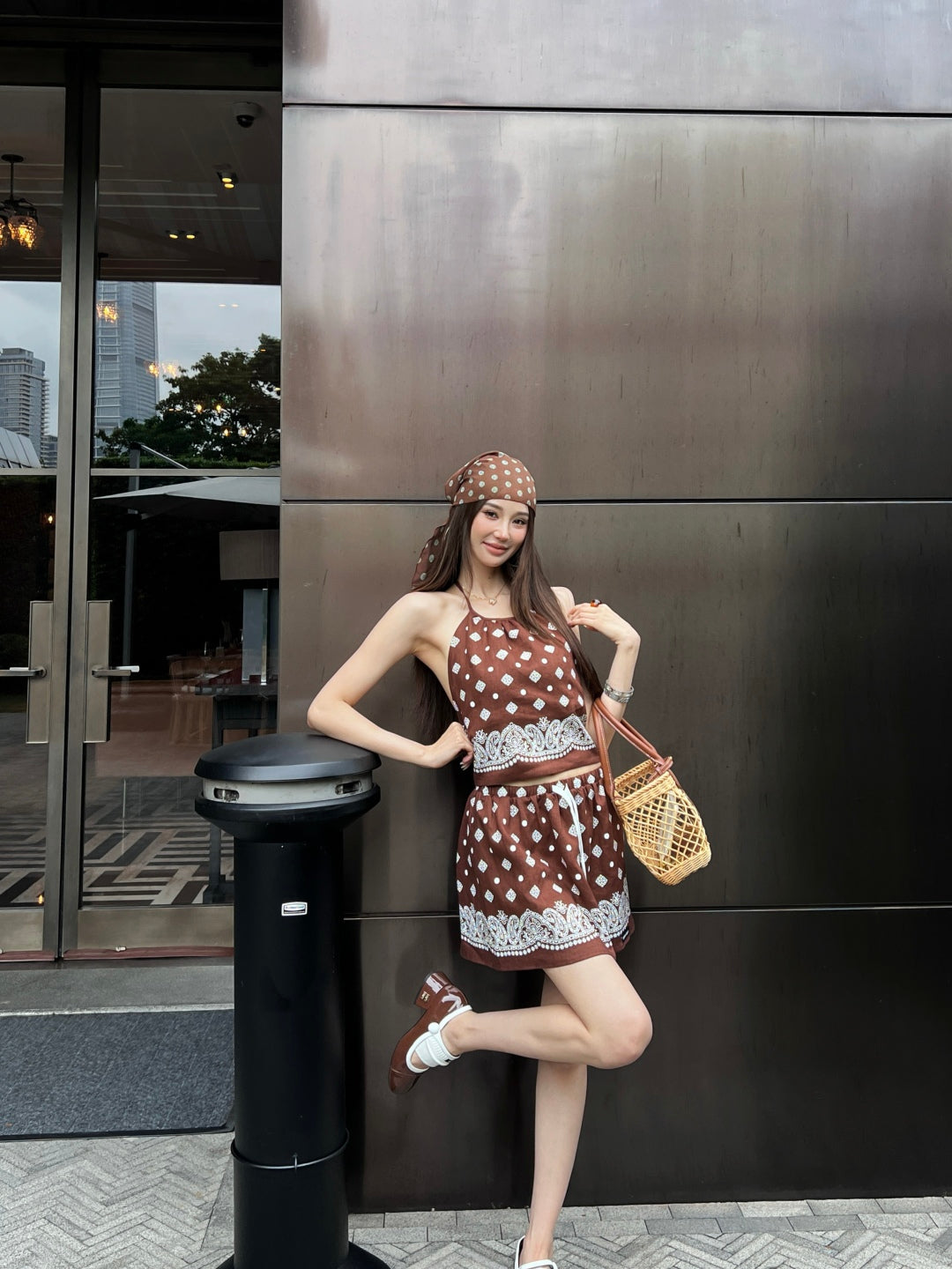 M*u 25ss printed halter top