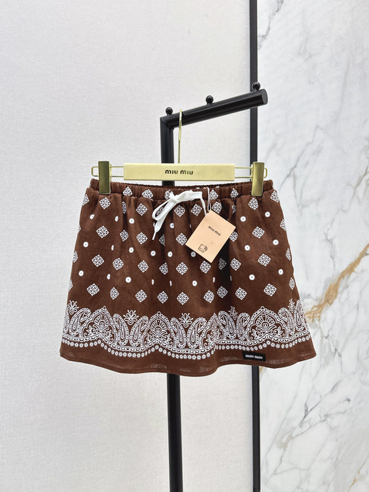 M*u 25ss printed miniskirt
