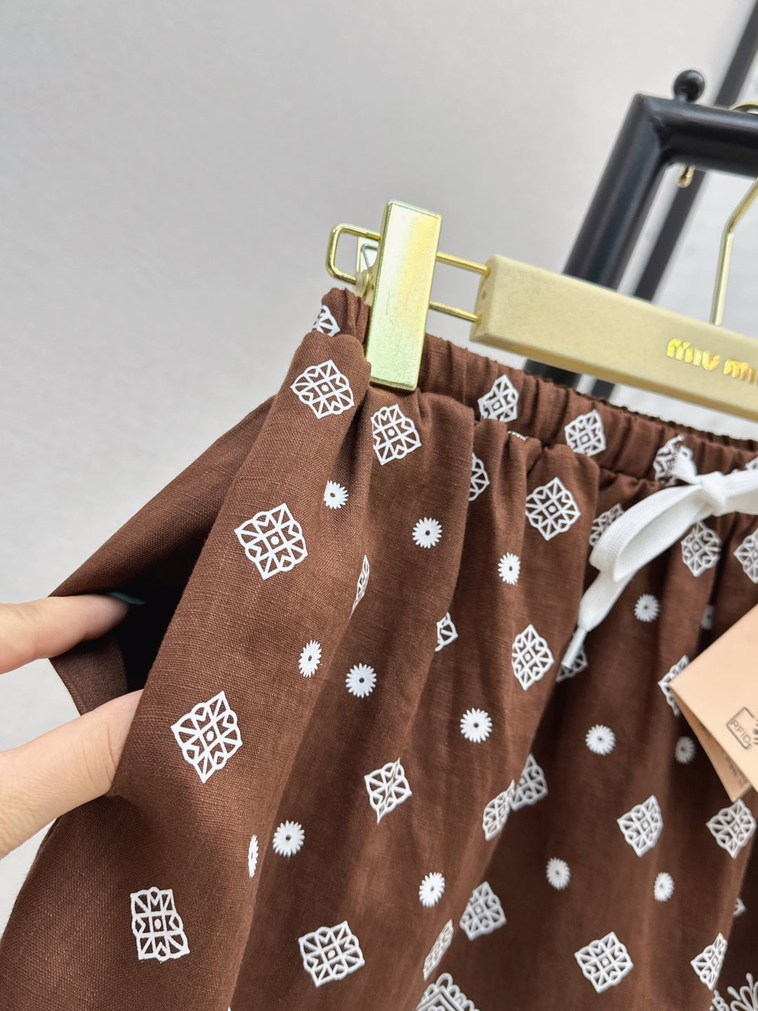 M*u 25ss printed miniskirt