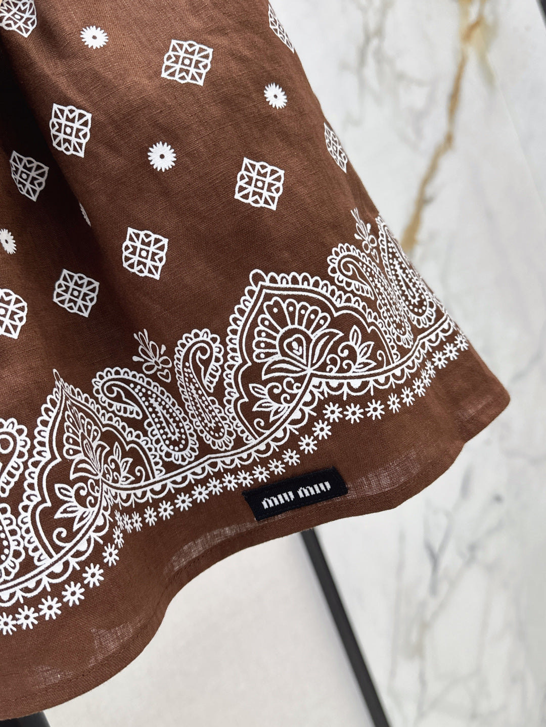 M*u 25ss printed miniskirt