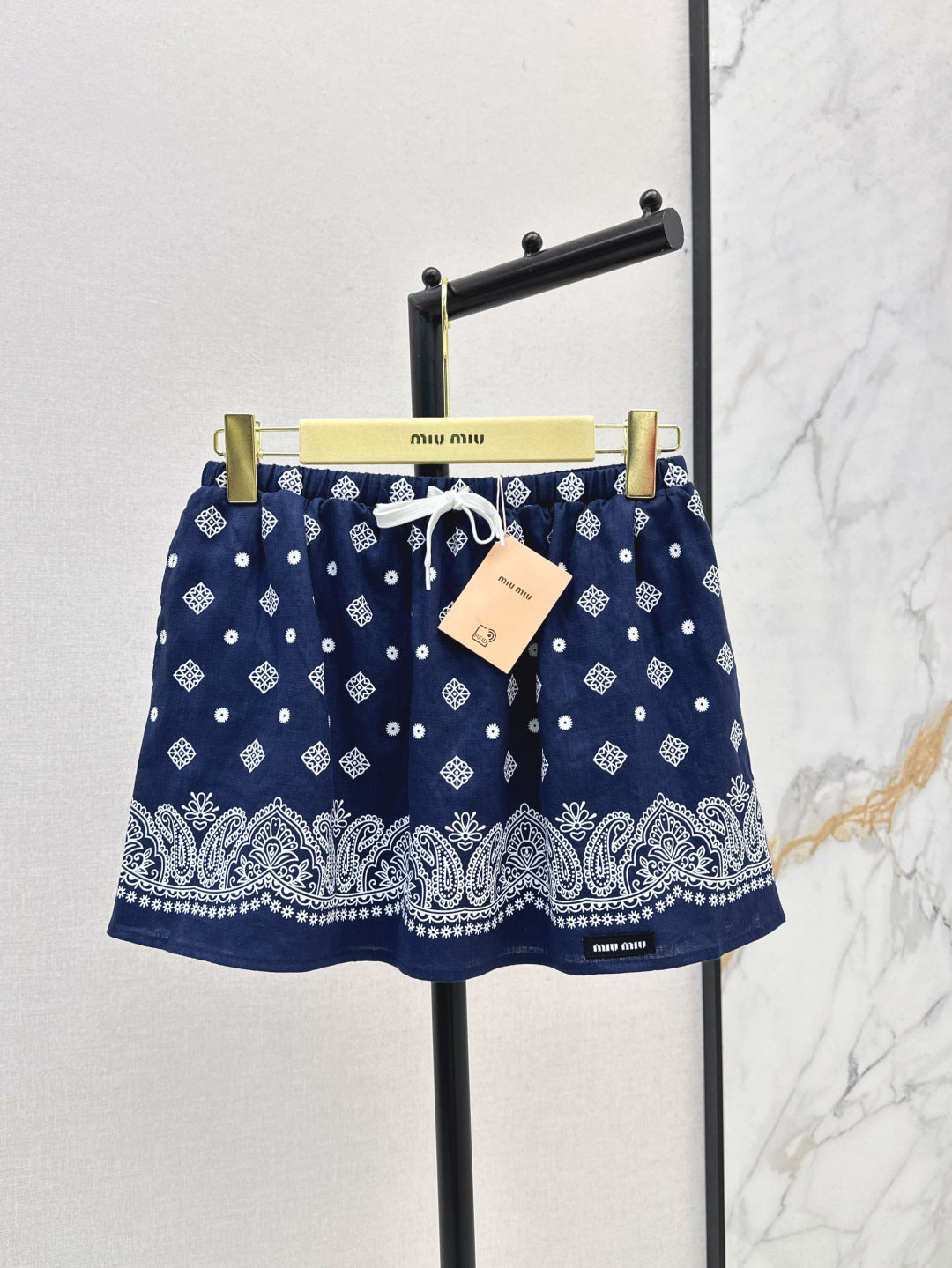 M*u 25ss printed miniskirt