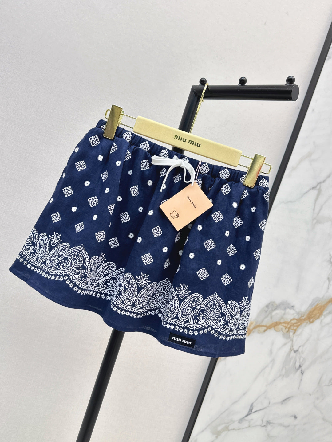 M*u 25ss printed miniskirt