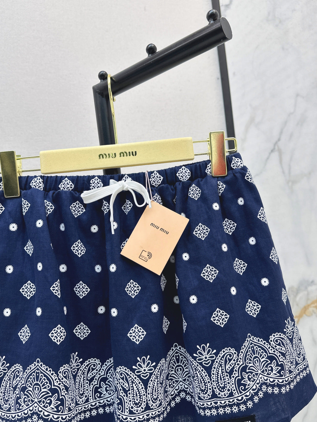 M*u 25ss printed miniskirt