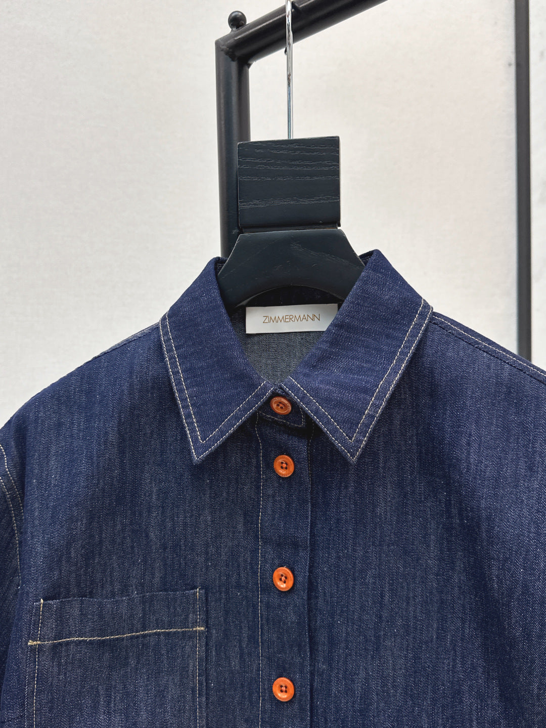 Zim* 25ss tassel trim cropped shirt