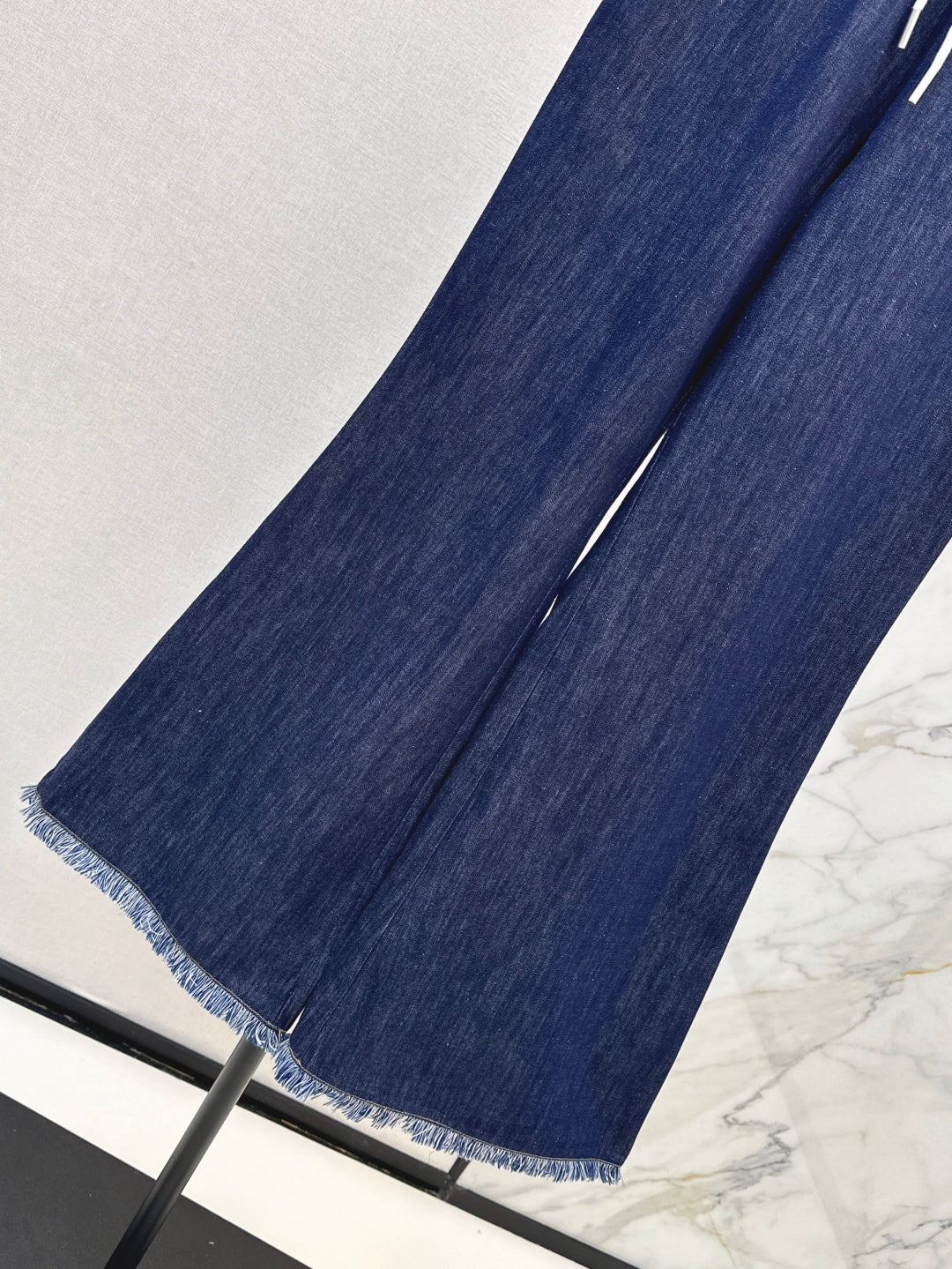 Zim* 25ss tassel trim drawstring flared denim pants