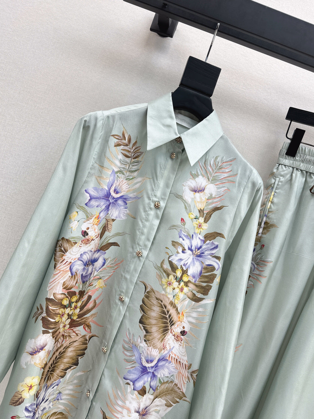 Zim* 25ss printed silk shirt and pants set