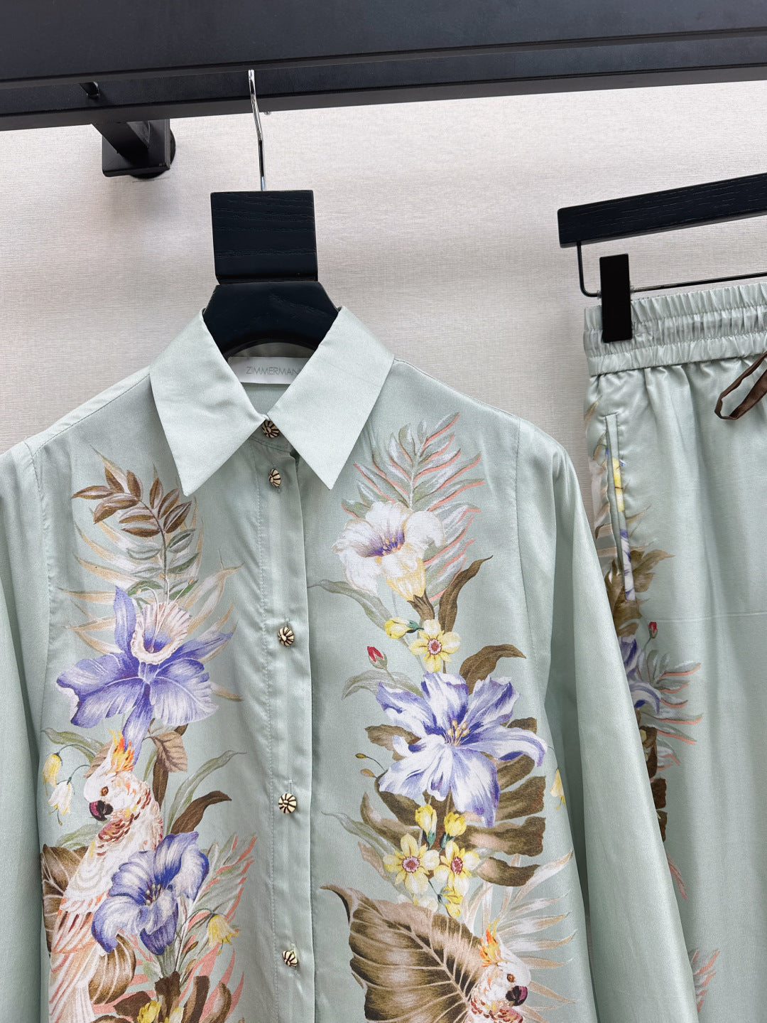 Zim* 25ss printed silk shirt and pants set