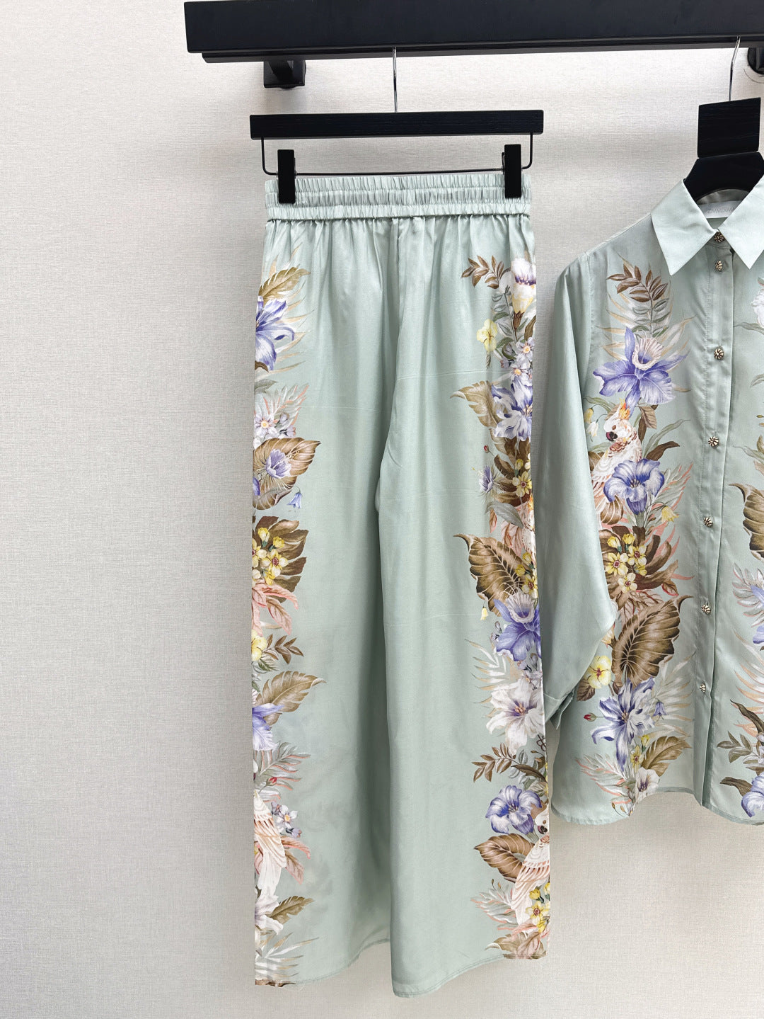 Zim* 25ss printed silk shirt and pants set