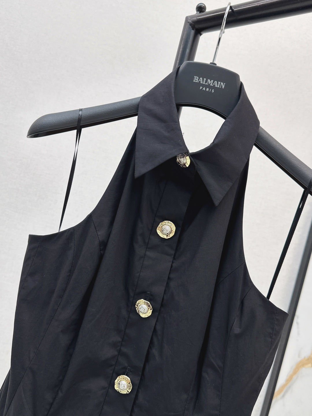 Balm* 25ss A-line backless poplin dress