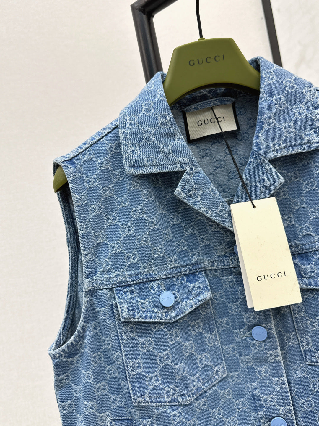 Gu* 25ss GG jacquard denim vest