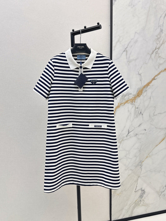 Pra* 25ss striped polo dress