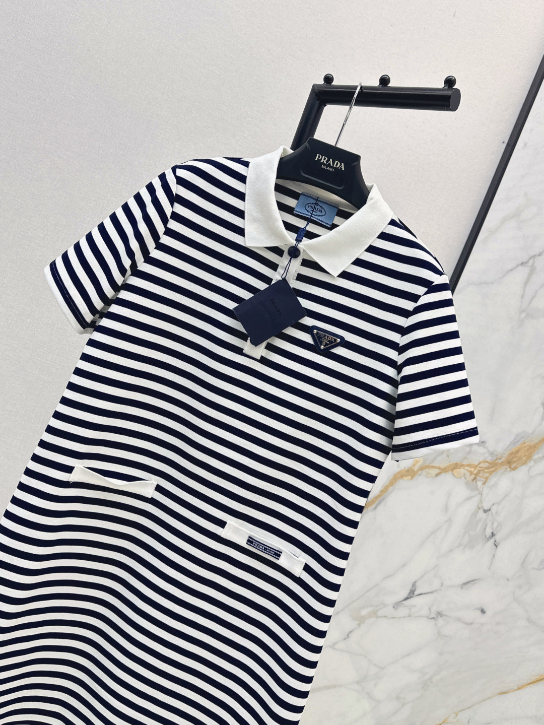 Pra* 25ss striped polo dress