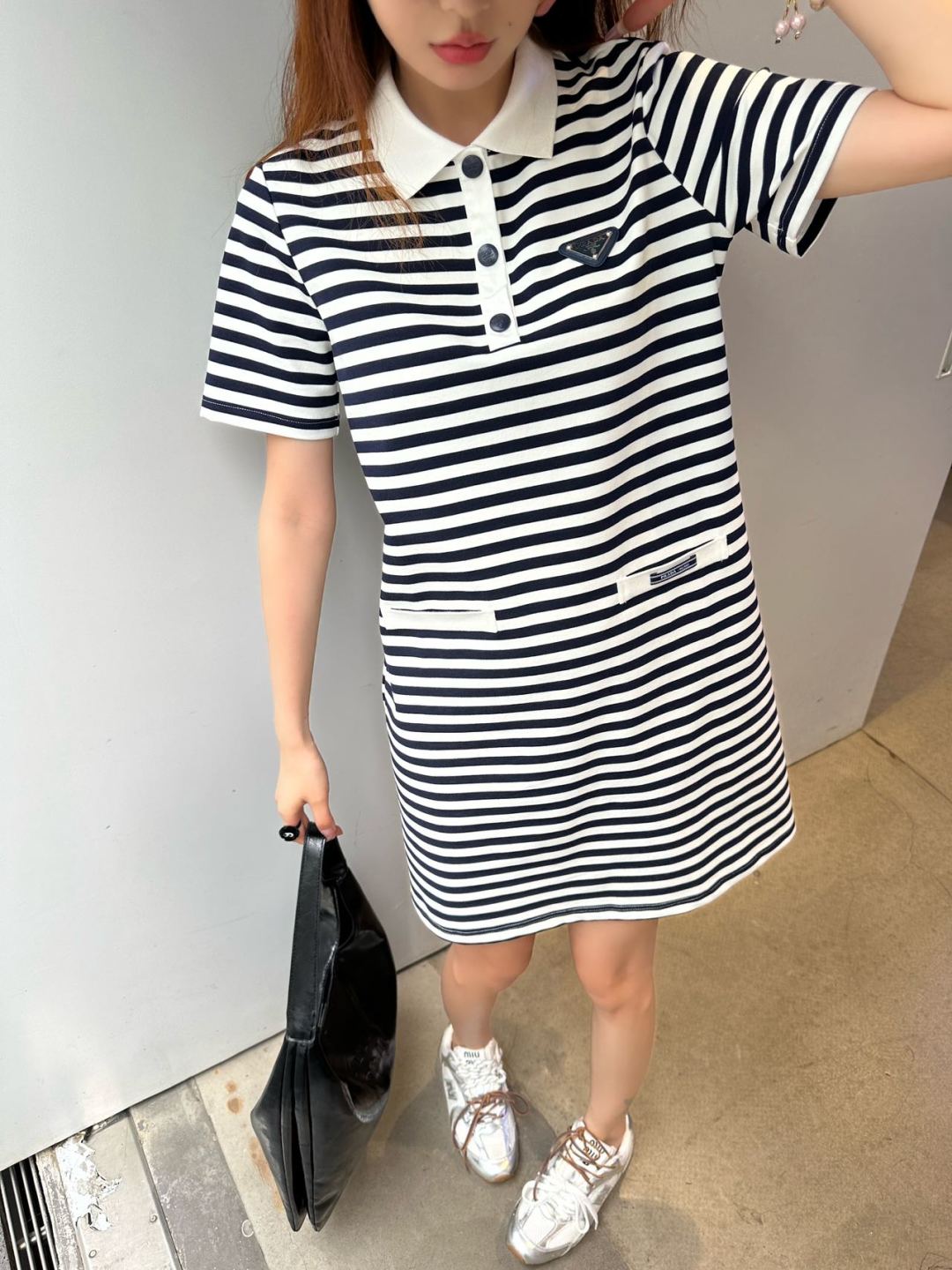 Pra* 25ss striped polo dress