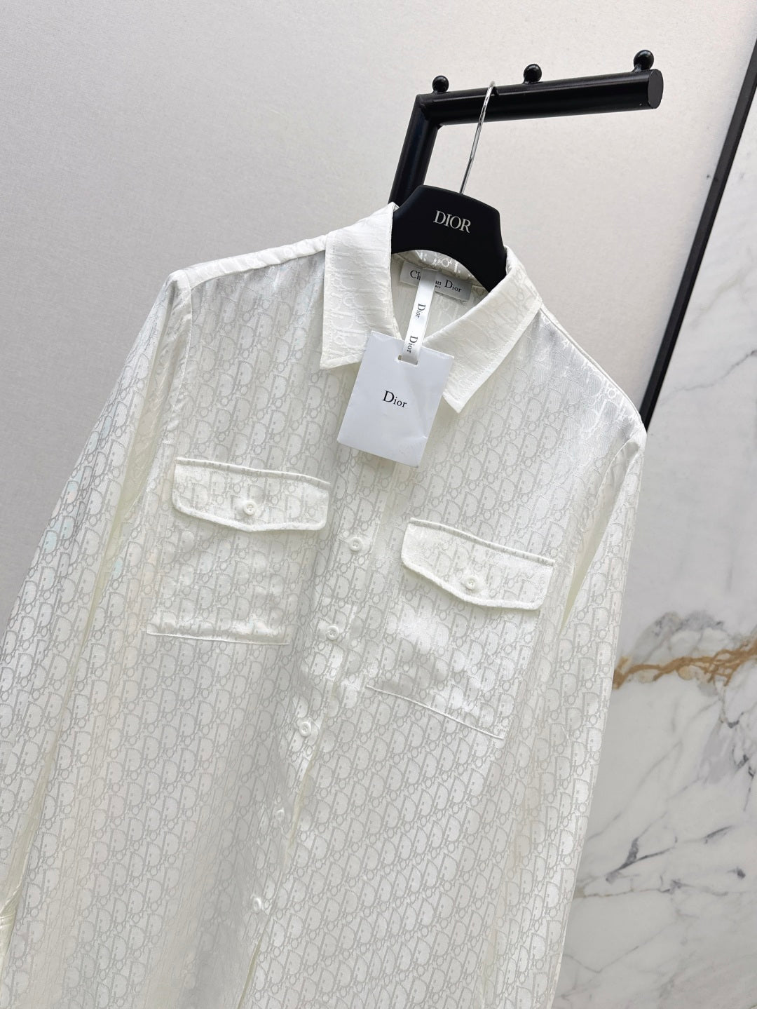 D*r 25ss oblique jacquard shirt