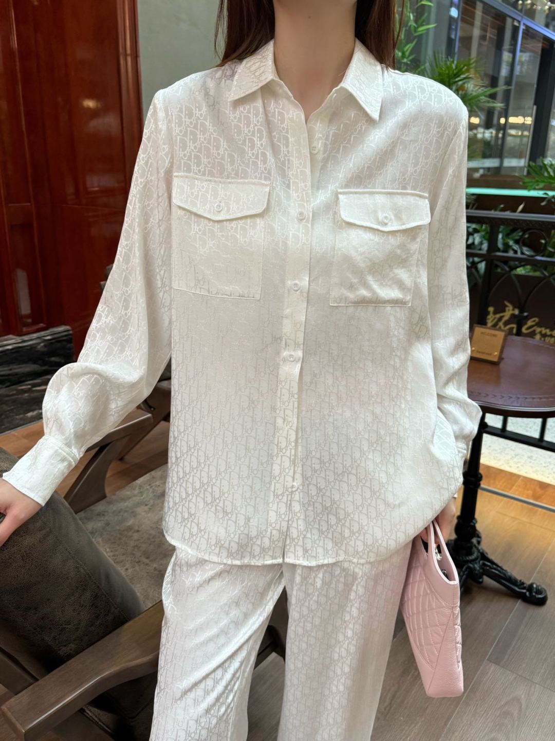 D*r 25ss oblique jacquard shirt