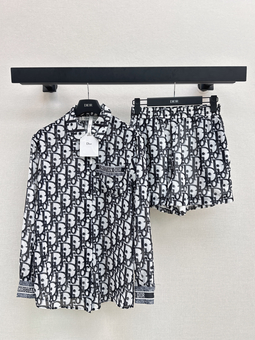 D*r 25ss oblique printed shirt and shorts set
