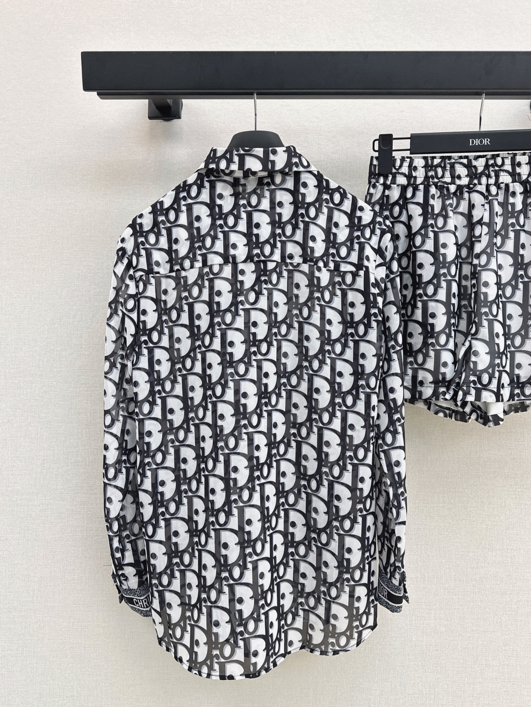 D*r 25ss oblique printed shirt and shorts set