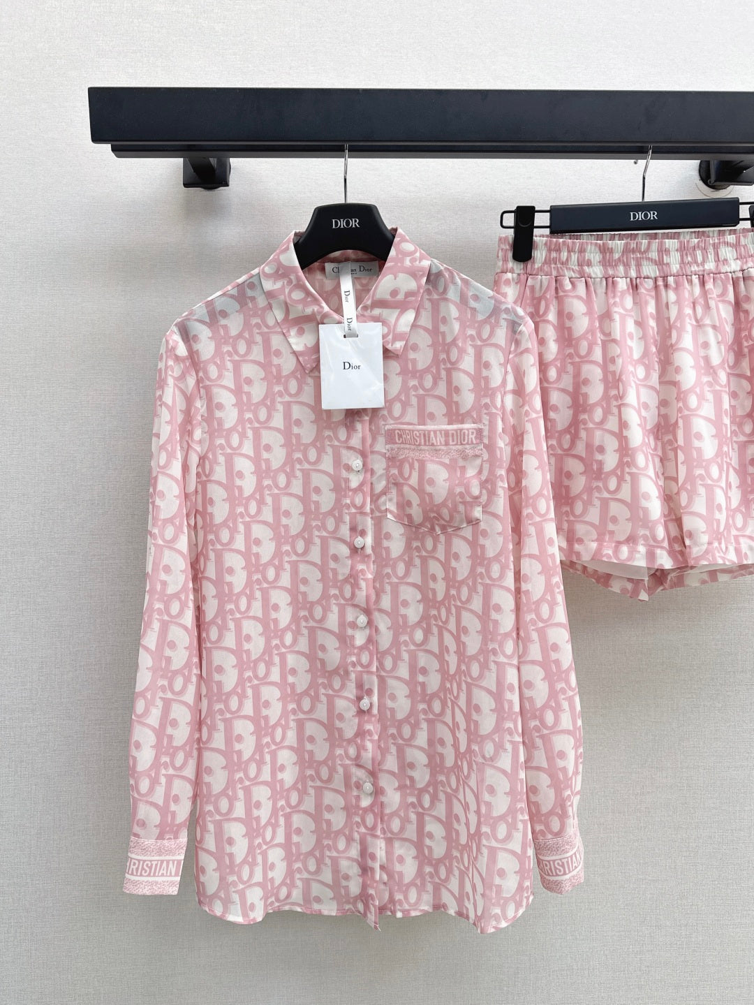 D*r 25ss oblique printed shirt and shorts set