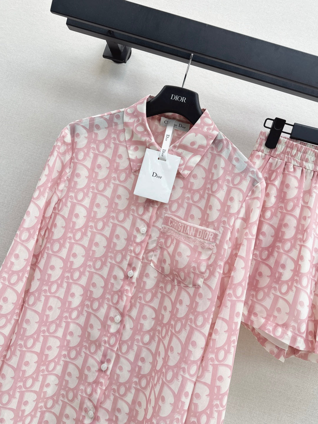 D*r 25ss oblique printed shirt and shorts set