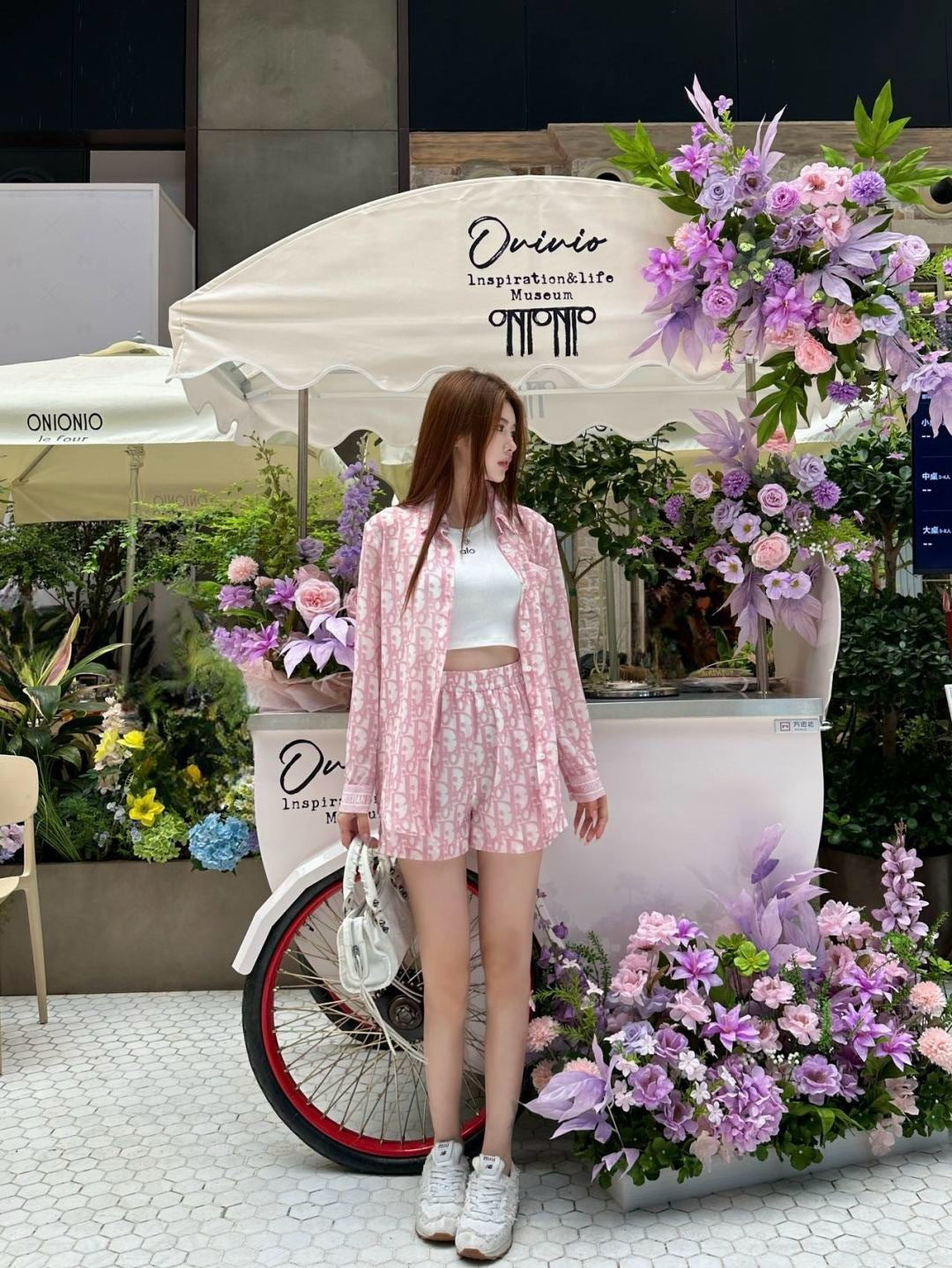 D*r 25ss oblique printed shirt and shorts set