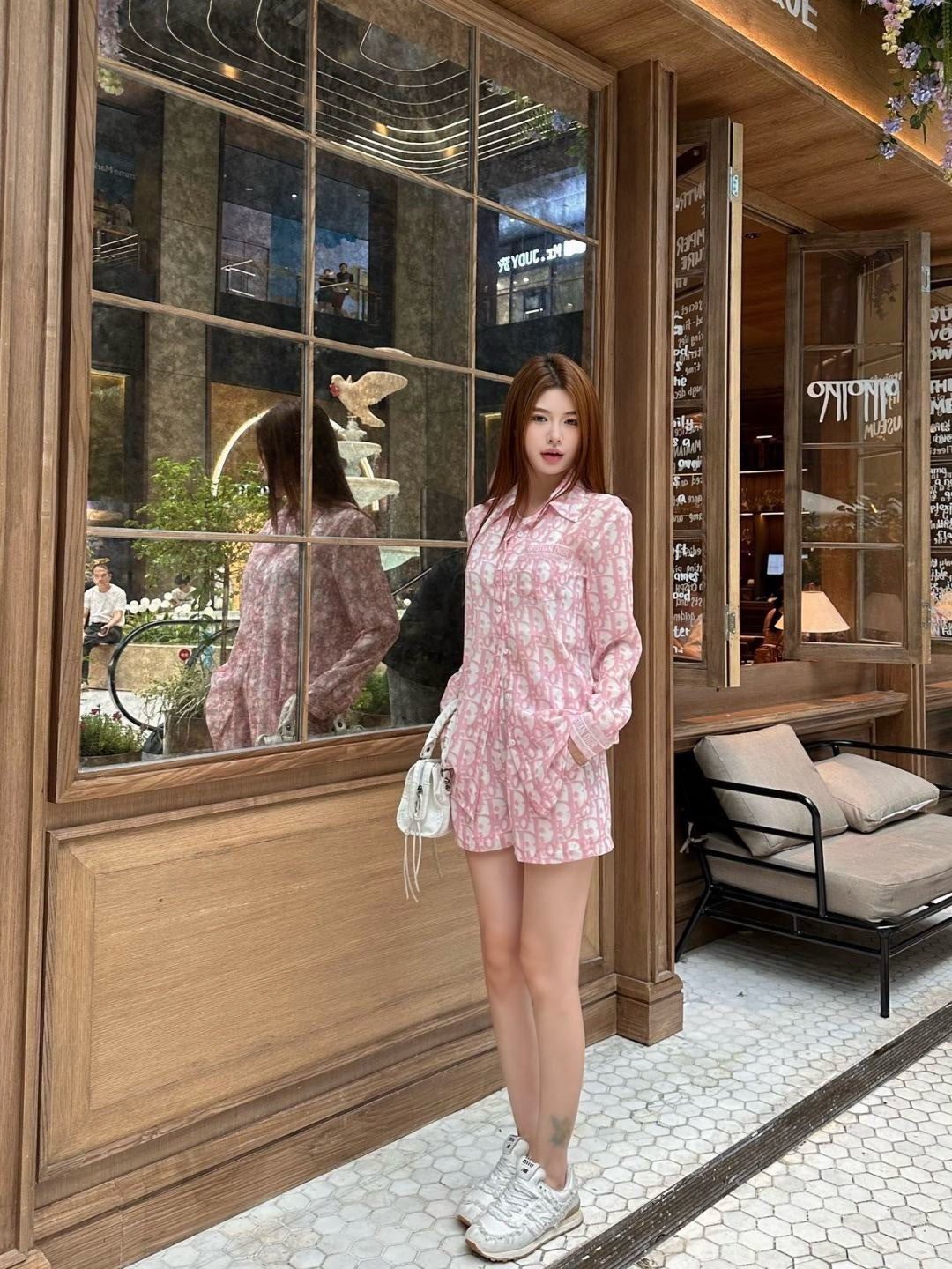 D*r 25ss oblique printed shirt and shorts set