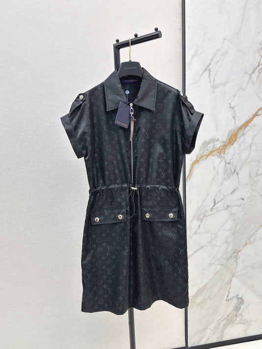 Loui* 25ss monogram drawstring dress