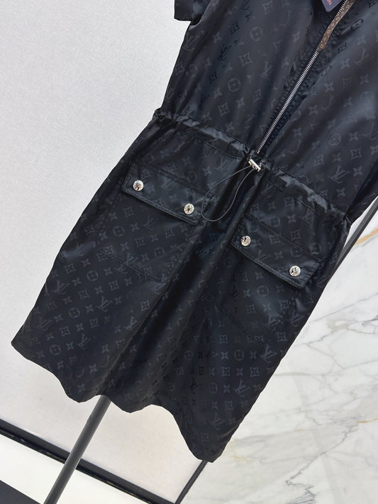 Loui* 25ss monogram drawstring dress