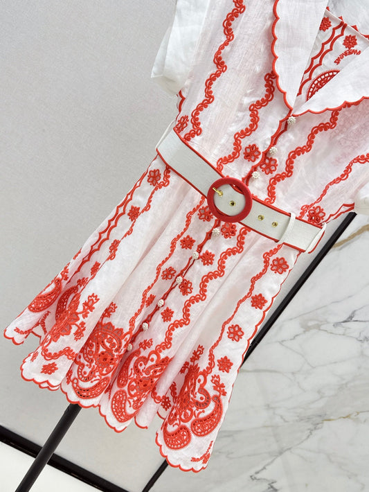 Zim* 25ss embroidered mini dress