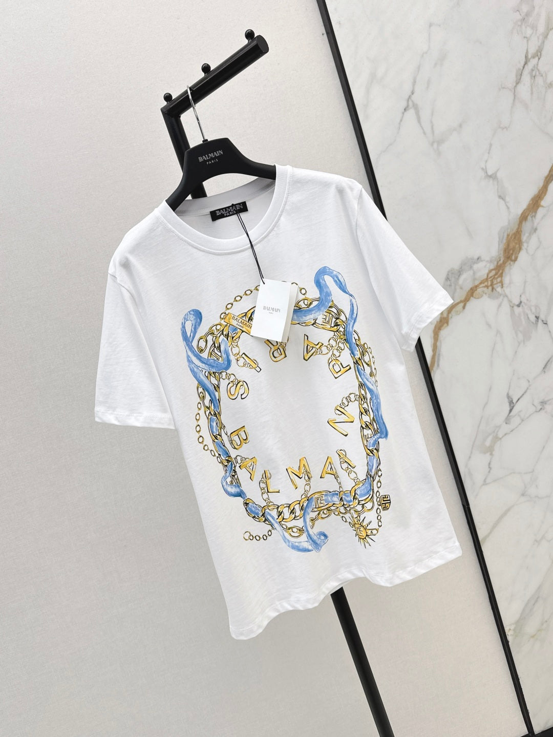 Balm* 25ss chain printed cotton t-shirt