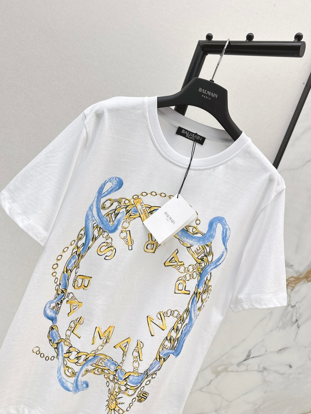 Balm* 25ss chain printed cotton t-shirt