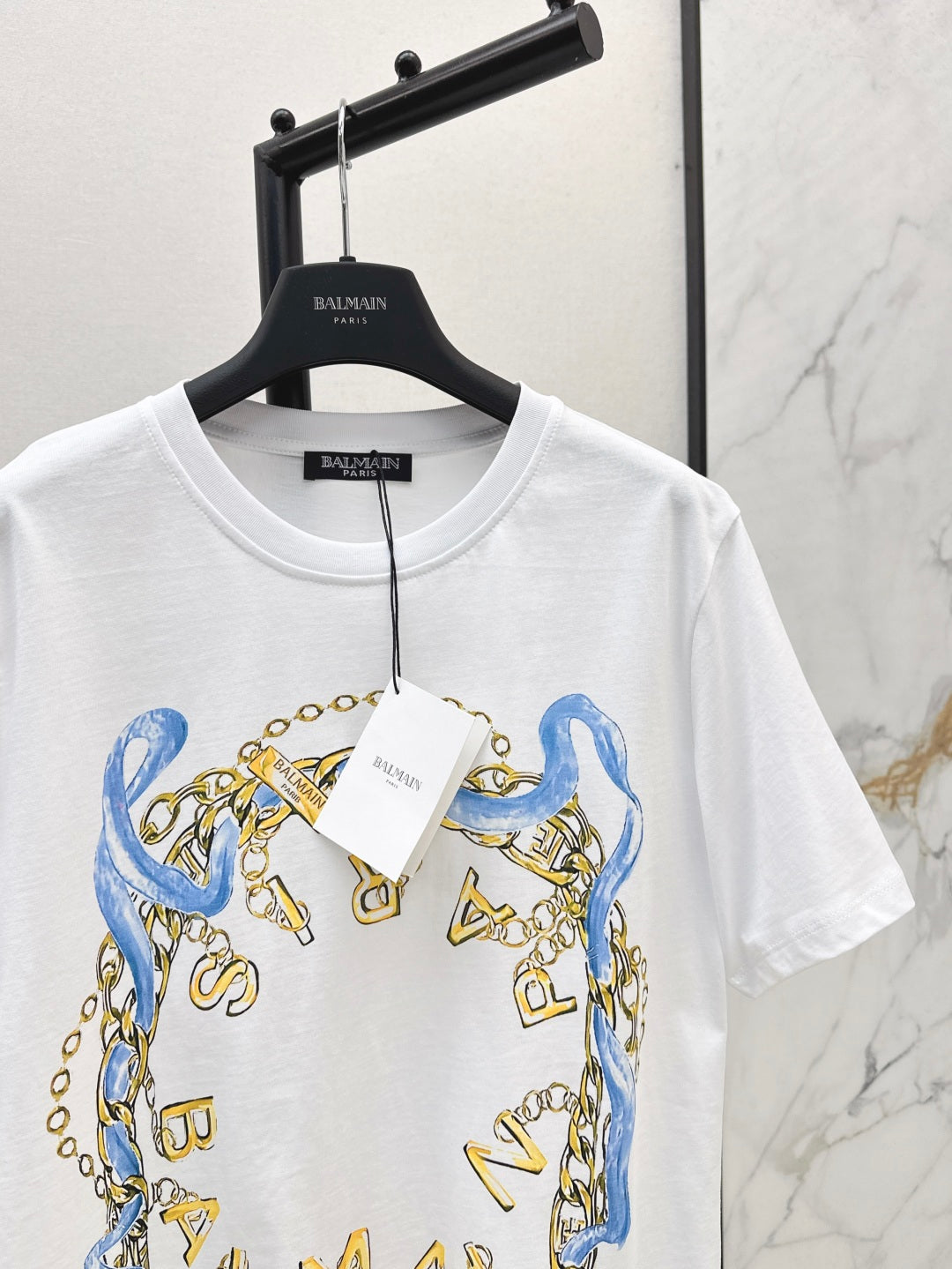Balm* 25ss chain printed cotton t-shirt