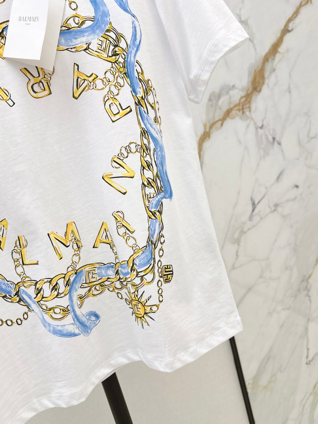 Balm* 25ss chain printed cotton t-shirt