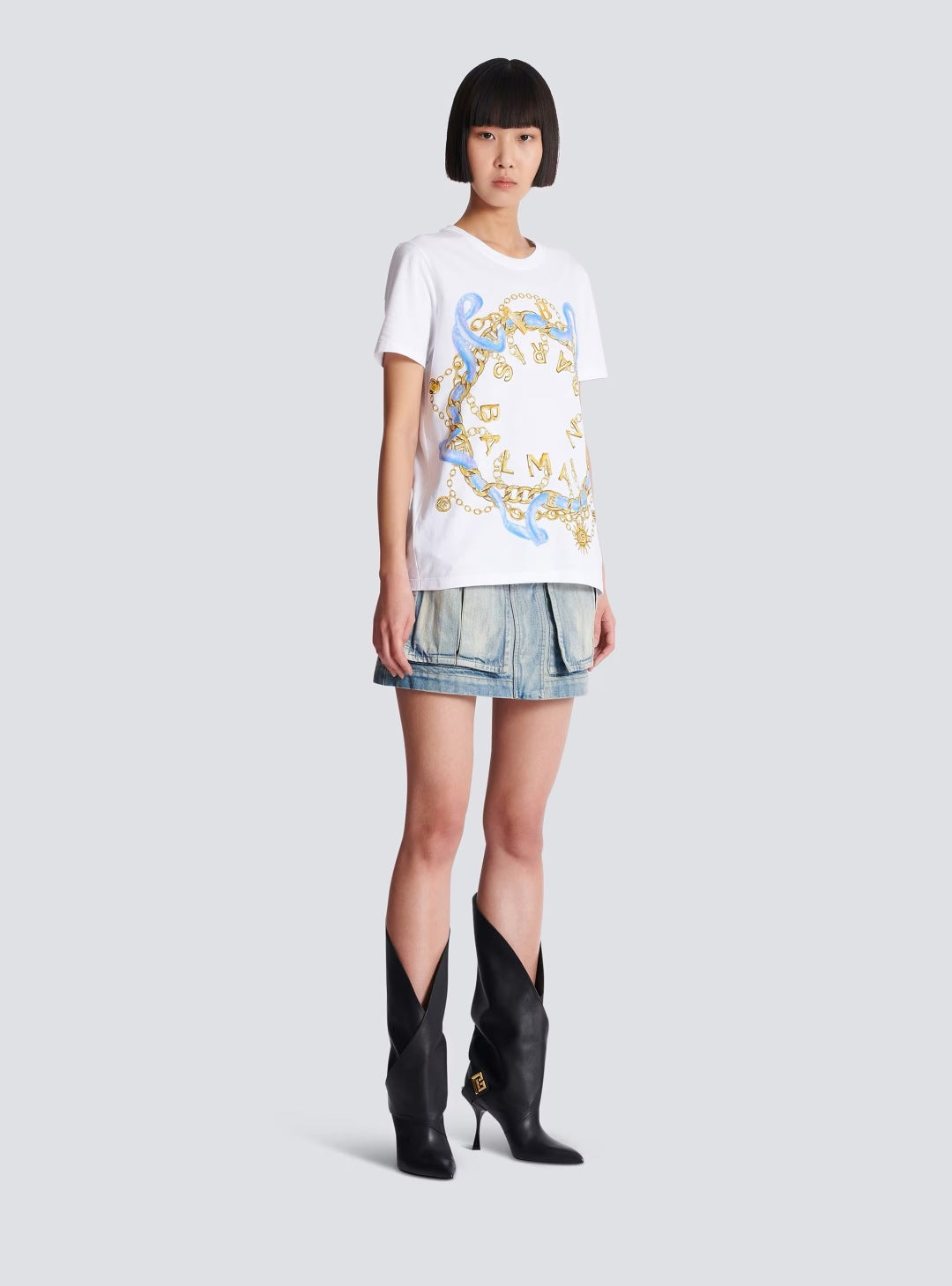 Balm* 25ss chain printed cotton t-shirt