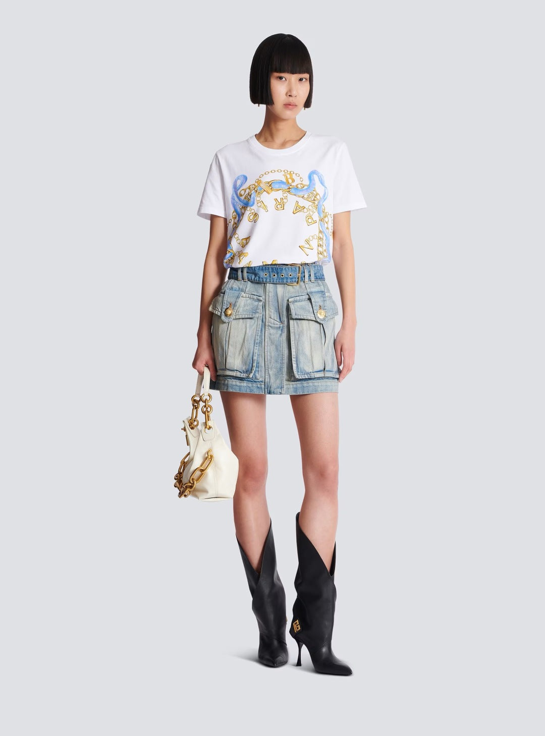 Balm* 25ss chain printed cotton t-shirt