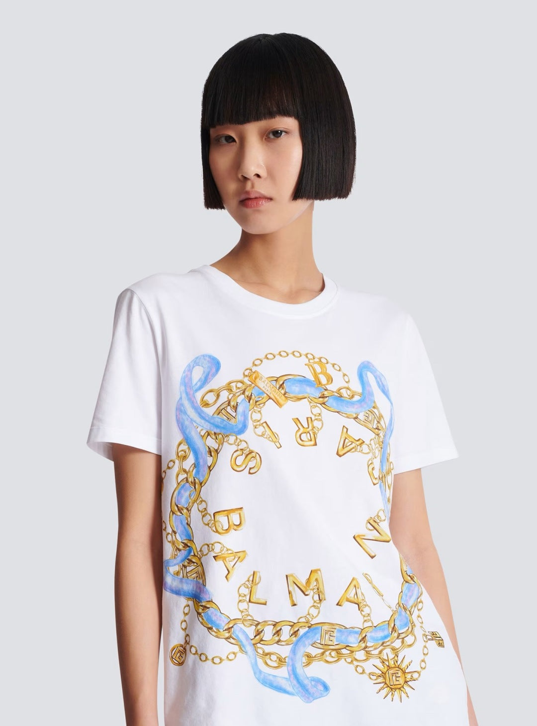 Balm* 25ss chain printed cotton t-shirt