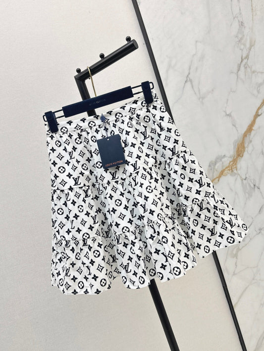 Loui* 25ss monogram flared miniskirt