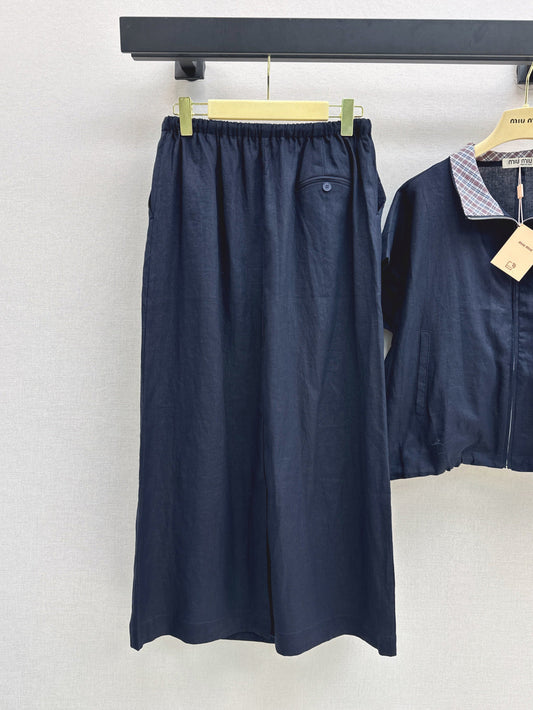 M*u 25ss zipper short-sleeve top and skirt set