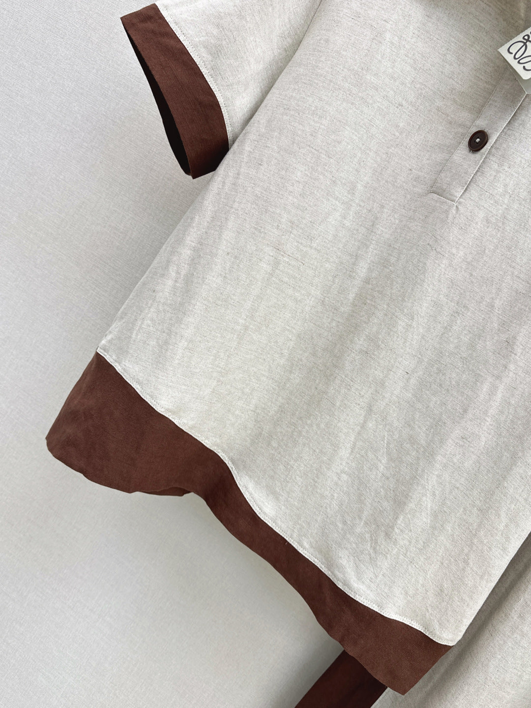 Loe* 25ss color-blocked linen suit